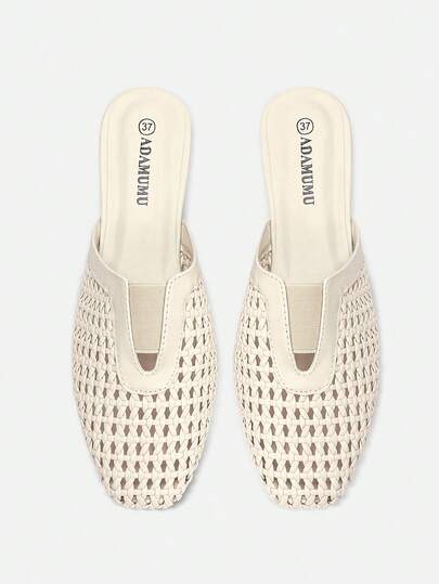 ADAMUMU Women's New Fashion High-End Handmade Woven Sandals, Breathable Woven Texture, Comfortable Flat Ballet Mary Jane, Women's Daily Commute/Vacation Casual Shoes