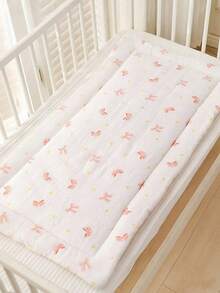 1pc Baby Crepe Cotton Mattress Pad, Soft Puff Fleece Cushion Mat, Kindergarten Soft Pad, Cartoon Children Mattress, Reversible And Washable - Multicolor - View 15