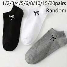 Casual Versatile Bowknot Invisible Ankle Socks - Multicolor - View 16