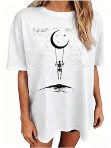 Women's Tops Letter Tee Graphic T-Shirts,Vintage Shirts For Women Cute Graphic Tee Spring Short Sleeve Tops Oversized Tshirts Unisex Halloween T-Shirt - 白色 - 查看 19