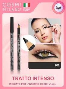 COSMI MILANO Multicolored Kajal Eye Pencil  Made In Italy, Creamy Smooth Texture, High Pigmentation, Suitable For Y2k Contouring Natural And Dramatic Effect, Must-Have Essential Make Up Makeup Unmissable Summer Makeup, Perfect For Parties, Meetings, Beach Travel - NERO 201° - 查看 1