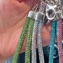 Fashionable Rhinestone Phone Strap With Keychain For Women Bling Key Bag Hanging Decor With Wrist Strap Gift Souvenir Car Accessories Bag Charm School Cute Goth Y2k - 手鍊鑰匙扣 - 查看 3