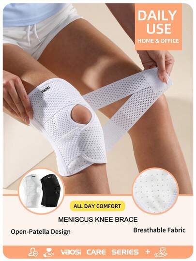 VBOSI Đai bảo vệ đầu gối unisex - Thiết kế hở xương bánh chè, thoáng khí, thích hợp cho chạy bộ, tập gym và sử dụng hàng ngày tại nhà.