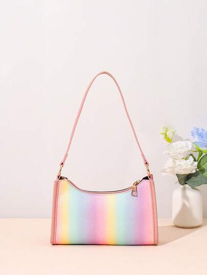 Fashionable Crocodile Skin Underarm Baguette Bag, Suitable For Daily Commute, Travel, Shopping, Strolling