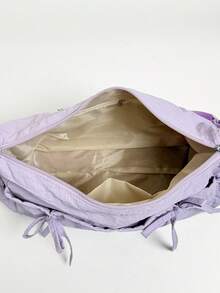 Nueva bolsa de hombro con cordón y lazo, estilo plisado tipo nube, bolso cruzado para mujer, para primavera/verano - Morado - Ver 4