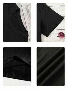 Top Clásico Occidental con Lema de Boda Negro Casual de Verano - Negro - Ver 7