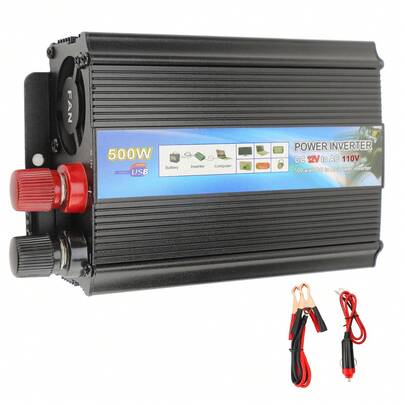 Inversor De Corriente Portátil Para Auto, 2 Puerta Hembra Y 1 Puertos Usb, Convertidor 12v A 110v 5000w,Apto Para Computadoras, Refrigeradores, Iluminación Y Otros Electrodomésticos