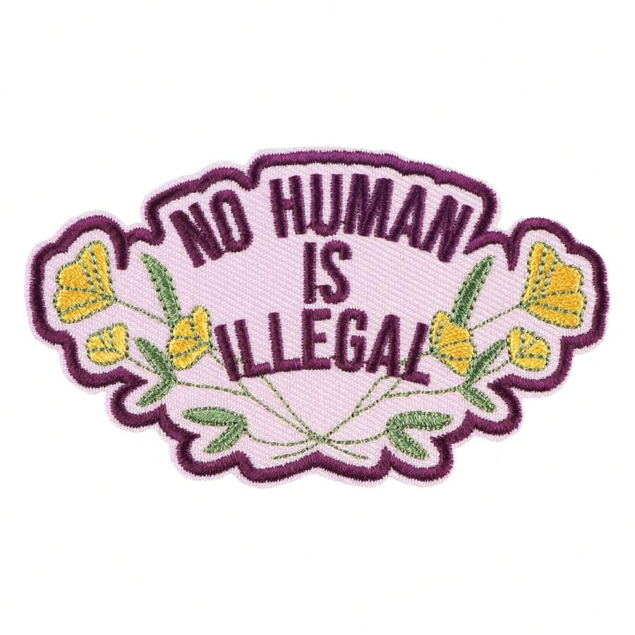 1pc English Phrase Embroidered Iron-On Patch, High-Quality Purple Ironing Applique Patch, Suitable For Sewing On Clothing, Backpacks, Canvas Bags And Hats - DIY Craft Accessory - A - View 1