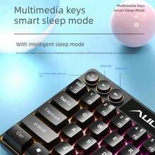 AULA 狼蛛 F3061迷你小鍵盤有線小筆電輕音辦公室打字便攜式RGB燈光 - 查看 7