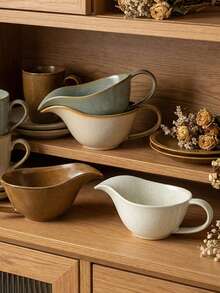 1pc Japanese-Style Ceramic Sauce Bowl; Suitable For Western Cuisine Japanese-Style Sauce Bowl; Minimalist And Elegant; Suitable For Daily Family Meals; Can Be Used In Kitchen And Dining Room; Suitable For Sauces, Dressings, And Condiments; Kitchen Tableware; A Nice Gift - Multicolor - View 11