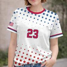 Personalized USA 2026 Soccer Jersey Set Red White Blue, Custom Name Number America Shirt, Patriotic Soccer Uniform Kit Men Women Youth - 成人T卹 - 查看 3