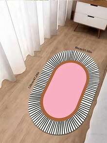 1pc Striped Dusty Rose Decorative Carpet, Deer Pattern Carpet, Animal Print, Bear Design, Soft Faux Wool Area Rug, Vintage Rustic Wildlife Home Decor Carpet, Living Room Rug, Carpet, Living Room Area Rug, Small Area Mat, Pad, Home Decor, Large Living Room Carpet, Living Room Home Decor, Room Decoration, Washable Rug - Multicolor - View 19