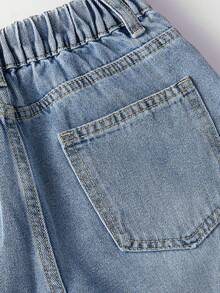 Quần jeans ống rộng dáng suông, quần denim ống đứng đa năng, phong cách đường phố. - Rửa nhẹ - Xem 7