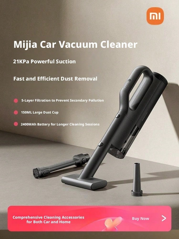 Xiaomi Aspirador de pó automotivo Mijia: Aspirador de pó portátil, pequeno, leve e sem fio para carros, com bateria de longa duração e sucção potente (combinação de sopro e fumaça). - A - Ver 1