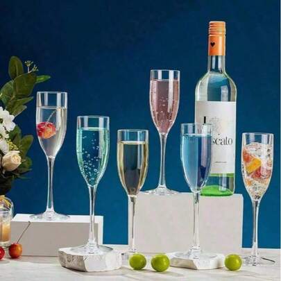 Bộ ly sâm panh acrylic nhiều tầng, không vỡ, có thể tái sử dụng - Thời trang & Hiện đại, phù hợp cho gia đình, đám cưới, làm bánh, uống rượu, Ngày lễ tình nhân, sinh nhật trẻ em, kỷ niệm, Ngày của Cha, Ngày của Mẹ, Lễ Phục sinh, dã ngoại ngày lễ, tiệc năm mới, v.v.