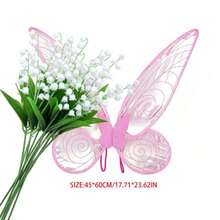 Lily Valley Fairy Wings Set, Transparent Green Butterfly Fairy Wings, Suitable For Women And Girls, Halloween Cosplay Costume Accessory, Theme Party Photography Prop, Princess Outfit Birthday Gift - Multicolor - View 6