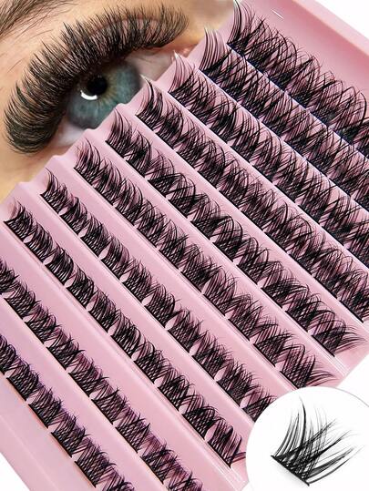  Asiteo 100 Clusters DIY Eyelashes,Fluffy Lightweight And Soft False Eyelashes, Natural Look Individual False Eyelashes,For Beginners Eye Makeup DIY At Home