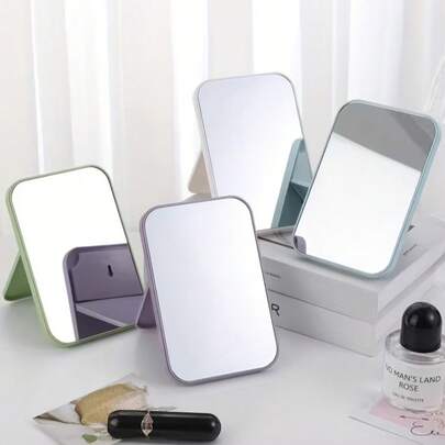 1个便携式桌面化妆镜，可折叠公主化妆镜，可爱宿舍书桌化妆镜