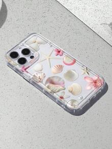 Funda De TeléFono Transparente Con DecoracióN De Conchas Marinas, Estrellas De Mar Y Perlas, A Prueba De Golpes, Compatible Con IPhone 16/11/12/13/14/15/15Pro/15Plus/15ProMax/7Plus/8Plus/X/XsMax/Xr/11Pro/12Pro/13Pro/14Pro/12Mini/13Mini/11ProMax/12ProMax/13ProMax/14ProMax/14Plus/6/6S/6Plus/7/8/16Pro/16Plus/16ProMax, Resistente Al Agua, A Los Golpes Y A Los ArañAzos, Regalo De Primavera - Color 1 - Ver 2