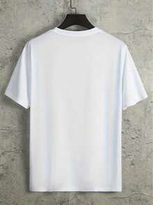 Men's Casual  California Graphic Print Comfortable Crew Neck Short Sleeve T-Shirts, Summer Top Tees - 白色 - 查看 6