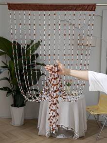 1pc Romantic Heart Beaded Curtain, Plastic Acrylic Beaded Curtain Decor, Room Divider For Living Room, Entryway, Bathroom - 1PC - View 2