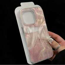 Funda De TeléFono De Moda Con Textura De NáCar De TPU Rosa, Funda De TeléFono De TPU Elegante Con Textura De Piedra Falsa Rosa, DiseñO De Funda De TeléFono De TPU De Alta Gama Compatible Con IPhone 16 PROMAX, Cubierta Protectora Antirrayas De AcríLico A Prueba De CaíDas Compatible Con Apple 15/14/13P/12/11/7/8P/X/XR/XSMAX, Regalo De CumpleañOs De Primavera Elegante A Prueba De Agua Y Golpes, VersióN Internacional, No La VersióN Nacional - Color 1 - Ver 4