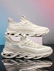 Casual Sneakers, Athletic Shoes, Student Shoes, Fashionable Versatile Sporty Shoes For Men, All Season - Beige - View 2