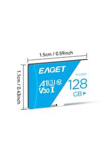 EAGET 256GB/128GB Micro SD 卡，TF 存储卡，读取速度 100MB/s，适用于智能手机、运动相机、无人机、平板电脑和游戏设备，可靠的高速性能，可实现长时间录制。 - 藍白色 - 查看 8