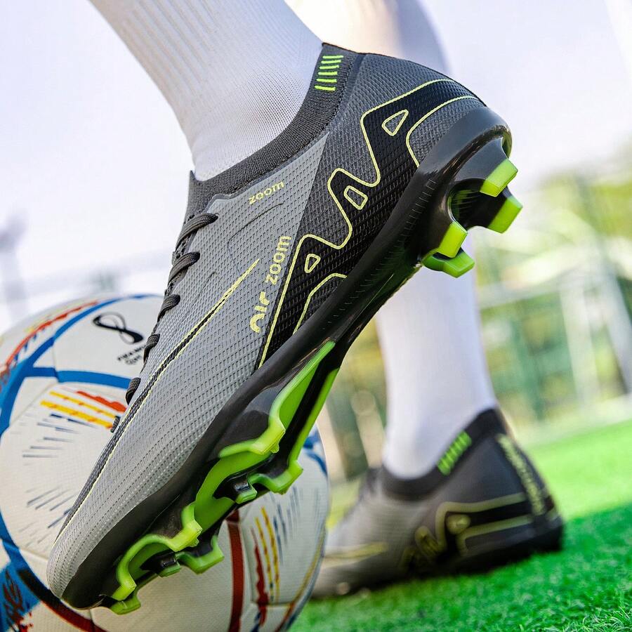 Unisex Professional Football/Soccer Shoes With Ankle Support, Comfortable & Durable Training Cleats - Grey - View 1