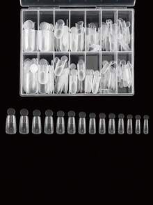 140 móng giả hai màu mờ kiểu Pháp, phủ toàn bộ móng, thích hợp cho nối móng nghệ thuật gel UV acrylic, 14 kích cỡ. - Nhiều màu - Xem 2