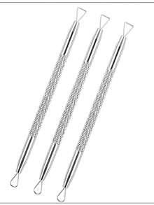1pc Stainless Steel Blackhead Remover, Dual-Ended Design For Blackheads, Whiteheads, Acne Pimple Extractor - Silver - View 2