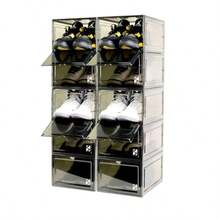 Sneaker Game Rookie Box Cajas Para Zapatos Sneakers Apilables Apertura Frontal Magnética Resistente Durable Organizador Zapatos Cajas para Tenis - Gris - Ver 8