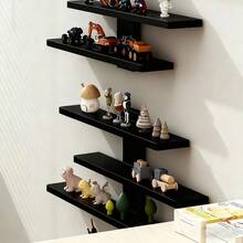 Floating Shelf For Wall,For Tonie Shelf,Small Wood Display Shelves Rack For Collectibles-Figures,Shot Glasses,Mini Decor,For Toy(Black) - 黑色1件 - 查看 2