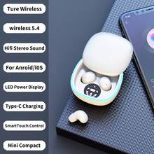 Auriculares inalámbricos mini invisibles, cómodos de llevar, ligeros, auriculares inalámbricos para dormir, regalo ideal para cumpleaños, Día de San Valentín, aniversario, auriculares inalámbricos unisex para estudiantes - Multicolor - Ver 18