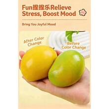 2026 New Color-Changing Mango Squishy Toy, Creative Novelty Stress Relief Toy, Malleable Fluid Mango Temperature-Sensitive Squeeze Toy, Soft Cheese Candy Giant Squishy, Birthday Gift, Perfect Gift - Multicolor - View 4