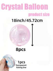5pcs 18-Inch Pink Bubble Balloons Aluminum Foil Balloon Set, Includes Fishing Line And Balloon Arch Components, Suitable For Camping Party Decor, Wedding Birthday Party Decorations, Home Decor - Pink - View 13