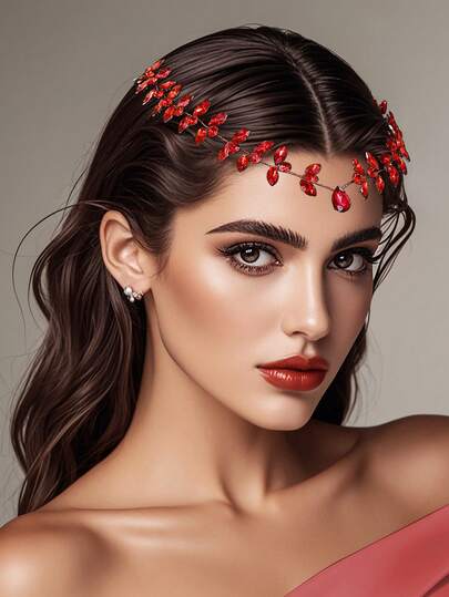 1件装奢华女士头饰，额饰吊坠，时尚水晶发箍，新娘头饰，婚礼派对及舞会发饰，婚礼配饰，女士配饰，个性化发饰，春夏发饰，沙滩风情