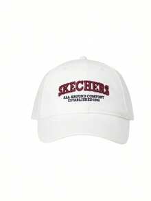 Skechers Mũ lưỡi trai in họa tiết retro unisex - trắng - Xem 1