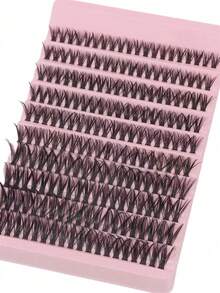 200Pcs Faux Mink Lash Clusters 0.07mm D Curl 9-16mm Mixed Wispy Fluffy Russian Volume 3D Individual Eyelash Extensions Reusable DIY Soft Eye Makeup Tool - D - View 6