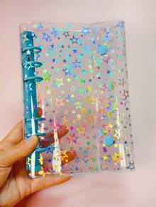 A6 Portable Shiny Star Transparent Binder, Transparent Binder Sticker Book, Sticker Book, Transparent Refill Paper, Stamp Book, Candy Sticker Storage Box, Sealed Photo Storage Bag, Photo Album, Budget Planner, Diary, Notebook, Office Supplies - A6 Stars - View 13