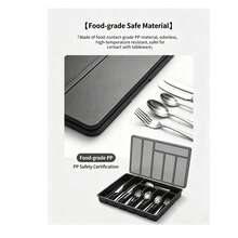 2/1 pieza Caja de almacenamiento de cubertería de plástico plateado con divisor y tapa, bandeja organizadora de cocina, estante de cucharas estilo cajón, almacenamiento de cuchillos accesorio de cocina, caja pequeña de almacenamiento de cubertería con divisor incorporado para palillos, cuchillos y tenedores, organizador de cubertería de plástico, bandeja de cubertería - Ver 11