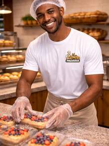 T-Shirt For Bakery Uniform/Confectionery, Polyester - White - View 5