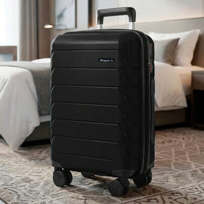  MAGMA LIFE Maleta de Viaje de 10 kg Star Carry On, Cierre Expandible Mayor Capacidad, Candado TSA, PP Alta Tecnologia, 8 Ruedas de Nylon Cubiertas de PU Suaves y Silenciosas, Asa Telescópica