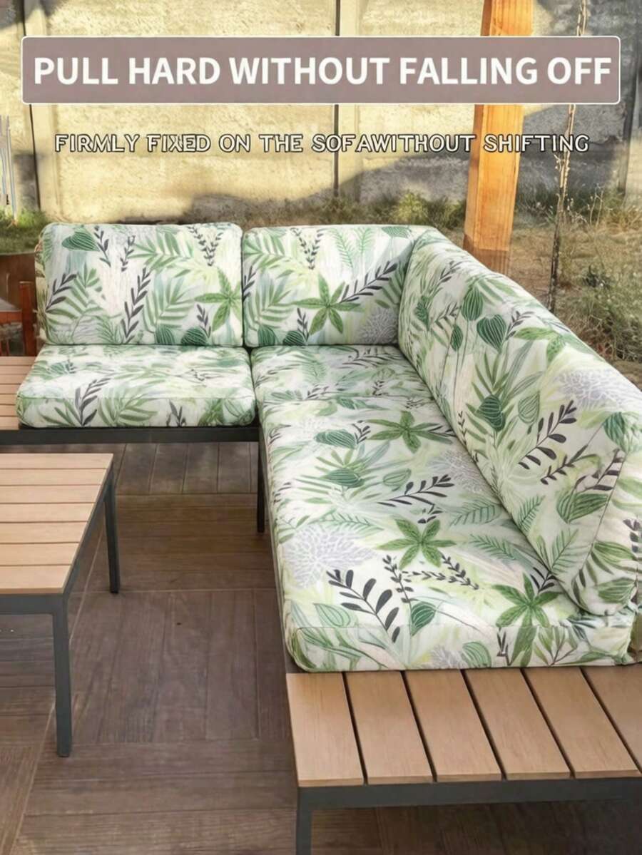 1件装高弹力数码印花可拆卸沙发坐垫套，面料柔软舒适，可重复使用，数码印花牛奶丝弹力沙发垫套，四季皆宜