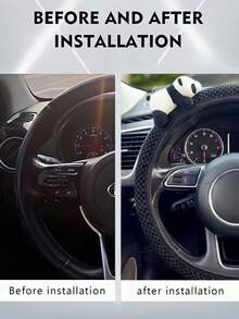 1 chiếc bọc vô lăng lưới dày hình gấu trúc, phụ kiện ô tô - vỏ bọc vô lăng - Xem 6