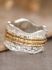 1pc Fashionable Women's Ring, Suitable As Valentine's Day Gift, Wedding Anniversary Party Accessory - 4# - View 3
