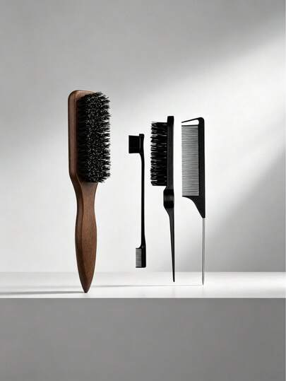 Este set de 4 peines suaves es perfecto para crear coletas lisas, domar los pelos rebeldes, controlar la línea del cabello, dar volumen y esponjar el cabello. Los peines de dientes anchos separan y desenredan el cabello sin esfuerzo. Este set ideal para peinar el cabello es adecuado para salones de belleza, viajes, vuelta al colegio y vacaciones.