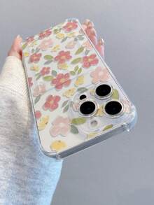 Flower 1pc Fashion Creative Floral Doodle Pattern Soft TPU Shockproof Phone Case, Suitable As Holiday Gift Compatible With Apple XS/XS Max/XR/11 12 13 14 15 16 Pro/Pro Max/14 15 16 Plus/17/17 Pro - Multicolor - View 4