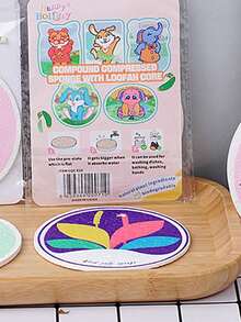 Miếng bọt biển nhà bếp, không nhờn, nở ra trong nước, bàn chải nén, khăn lau, bàn chải nồi, miếng bọt biển vệ sinh - Màu tím - Xem 5