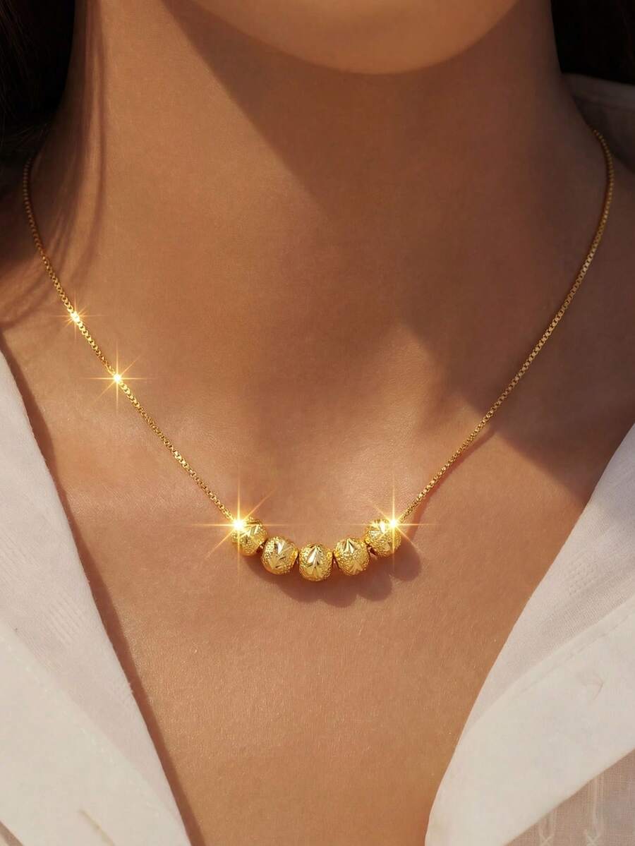 1 chiếc dây chuyền mặt dây 3 hạt bằng bạc Sterling S925, thiết kế độc đáo, sang trọng và tinh tế, phụ kiện đeo cổ tối giản, đa năng và duyên dáng, phù hợp cho phụ nữ đeo hàng ngày và làm quà tặng dự tiệc thanh lịch.